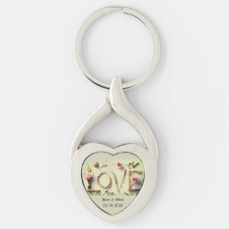“Love Rose” Spiraal Hart Sleutelhanger