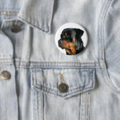 Love Rottweiler Black & Brown Puppy Dog Pin Button (In situ)