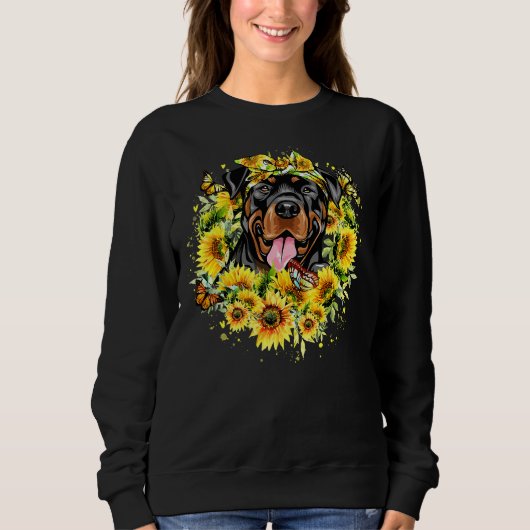 Love Rottweiler Sunflower Trui (Voorkant)
