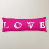 LOVE roze hoofdpijp Lichaamskussen (Achterkant)