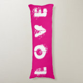 LOVE roze hoofdpijp Lichaamskussen (Voorkant Verticaal)