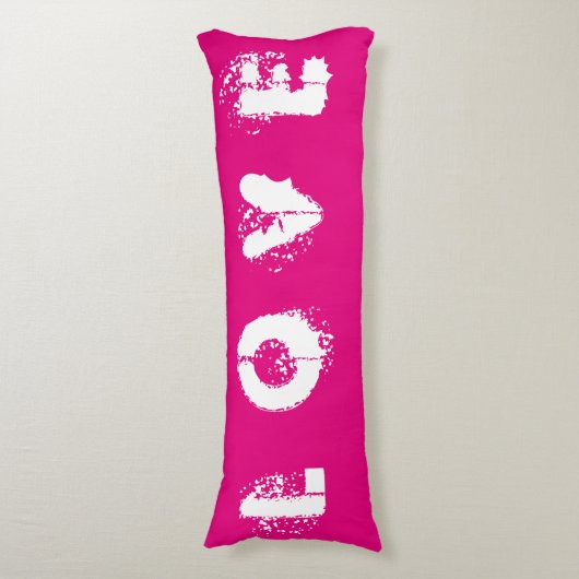 LOVE roze hoofdpijp Lichaamskussen (Voorkant Verticaal)