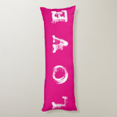LOVE roze hoofdpijp Lichaamskussen (Achterkant (Verticaal))