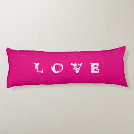 LOVE roze hoofdpijp Lichaamskussen (Achterkant)