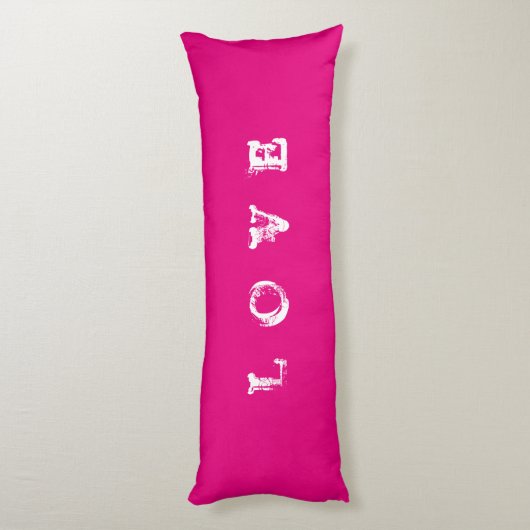 LOVE roze hoofdpijp Lichaamskussen (Achterkant (Verticaal))
