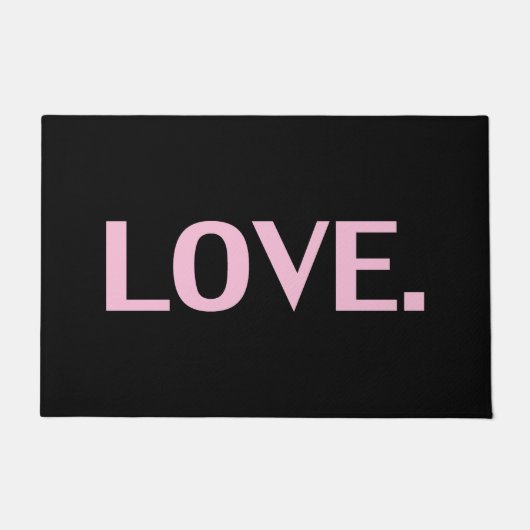 "love" roze letters zwarte achtergrond - deurmat (Voorkant)