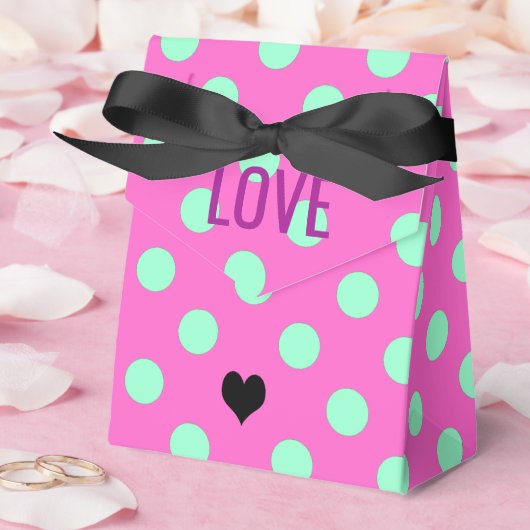 Love Roze & Mint Stippen Bruidsdouche Feest Bedankdoosjes (Huwelijk)