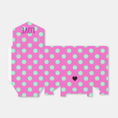 Love Roze & Mint Stippen Bruiloft Feest Bedankdoosjes (Uitgevouwen)