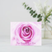 Love Roze Rose Custom text Briefkaart (Staand voorkant)