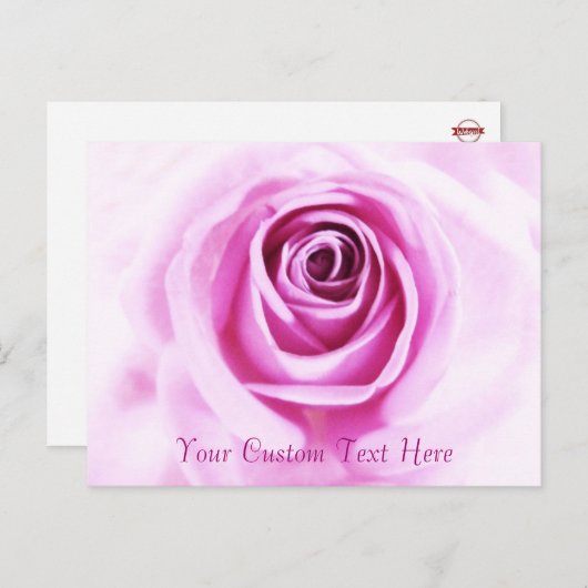 Love Roze Rose Custom text Briefkaart (Voorkant / Achterkant)
