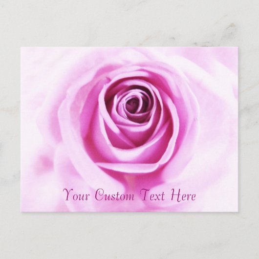 Love Roze Rose Custom text Briefkaart (Voorkant)