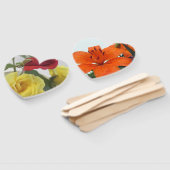 Love Rozen and Lily Heart White Assemged Hnad Fan Handwaaier (Niet-gemonteerd)