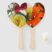 Love Rozen and Lily Heart White Assemged Hnad Fan Handwaaier (Voorkant en achterkant)