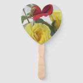 Love Rozen and Lily Heart White Assemged Hnad Fan Handwaaier (Voorkant)
