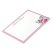 Love Rozen Boho Floral Bouquet Emerald Green Name Notitieblok (Schuin)