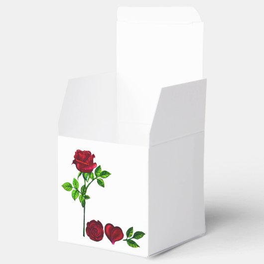 LOVE Rozen Favor Box – Handgeschilderde Kunst Bedankdoosjes (Geopend)