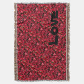 "LOVE" & Rozen Moederdag Worpdeken Deken (Voorkant Verticaal)