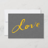 Love RSVP on Grey Linen Kaart (Achterkant)