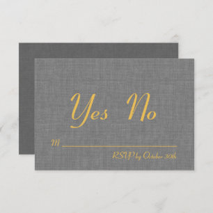 Love RSVP on Grey Linen Kaart