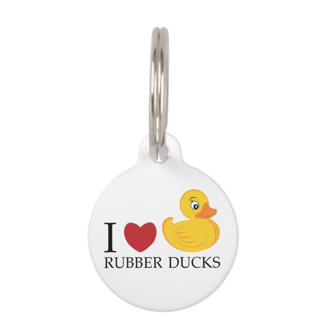 Love Rubber Ducks Huisdierpenning (Voorkant)