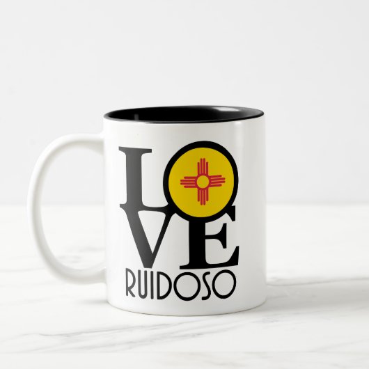 LOVE Ruidoso, NM 11oz Tweekleurige Koffiemok (Links)