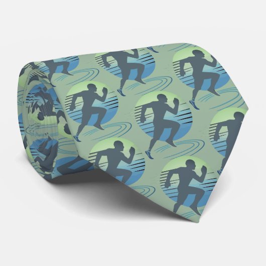 Love Running Marathon Competitieve Runner Blauw Gr Stropdas (Opgerold)