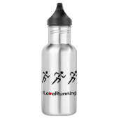 Love Running slogan runners Waterfles (Rechts)