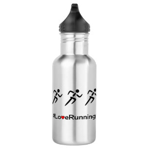 Love Running slogan runners Waterfles