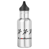 Love Running slogan runners Waterfles (Links)