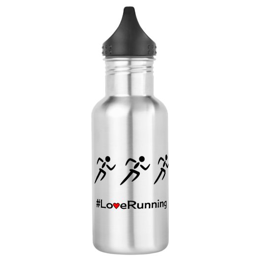 Love Running slogan runners Waterfles (Links)