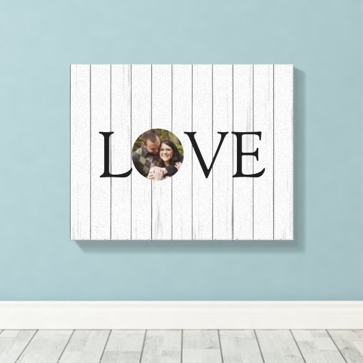 Love Rustic Photo Wood Canvas Afdruk (Insitu (Houten vloer))