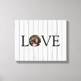 Love Rustic Photo Wood Canvas Afdruk