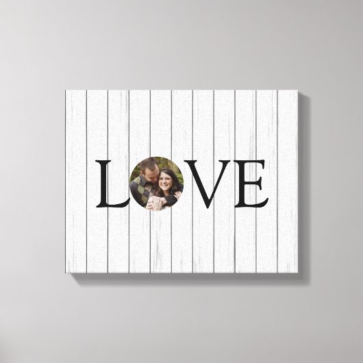 Love Rustic Photo Wood Canvas Afdruk (Voorkant)