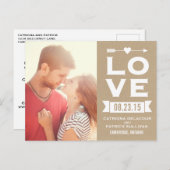 LOVE Rustic Shabby Chic | Briefkaart Datum opslaan (Voorkant / Achterkant)