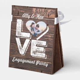 Love Rustic Woodland Photo Heart Lijst Monogram Bedankdoosjes