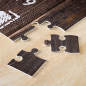 Love Rustic Woodland Photo Heart Lijst Monogram Legpuzzel (Zijkant)