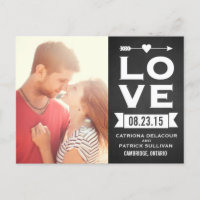 LOVE Rustisch Chalkboard | Briefkaart Datum opslaa