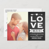 LOVE Rustisch Chalkboard | Briefkaart Datum opslaa (Voorkant / Achterkant)