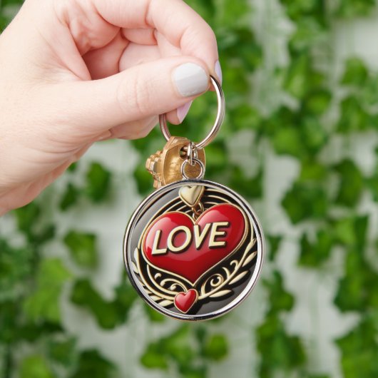 Love’s Little Locks Rode Hart MetaalChan Sleutelhanger (Hand)