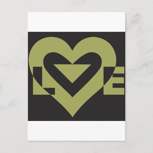 Love Sage Green on Black Briefkaart (Voorkant)