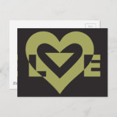 Love Sage Green on Black Briefkaart (Voorkant / Achterkant)