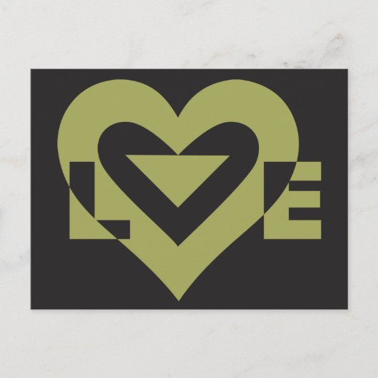 Love Sage Green on Black Briefkaart (Voorkant)