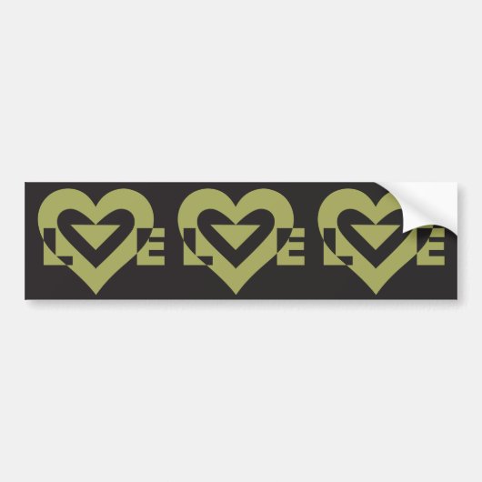 Love Sage Green on Black Bumpersticker (Voorkant)