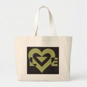 Love Sage Green on Black Grote Tote Bag (Voorkant)