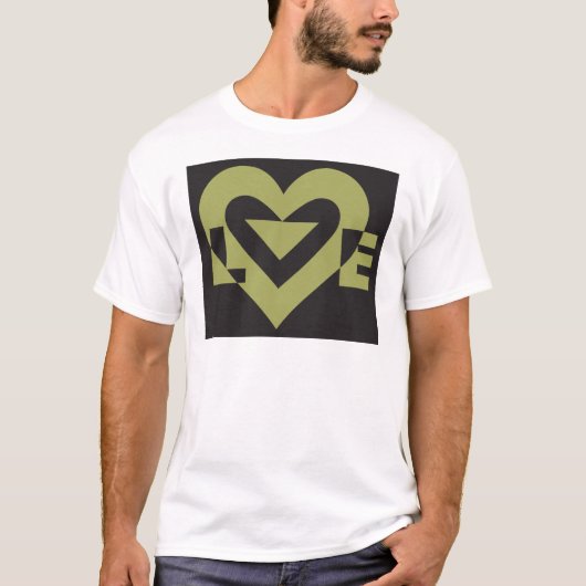 Love Sage Green on Black T-shirt (Voorkant)