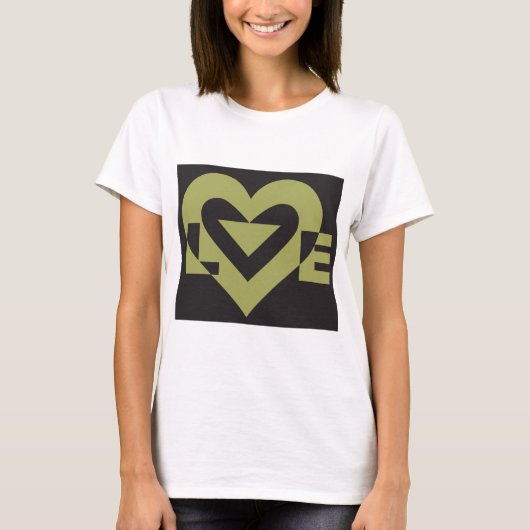 Love Sage Green on Black T-shirt (Voorkant)