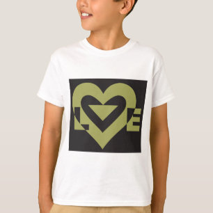 Love Sage Green on Black T-shirt