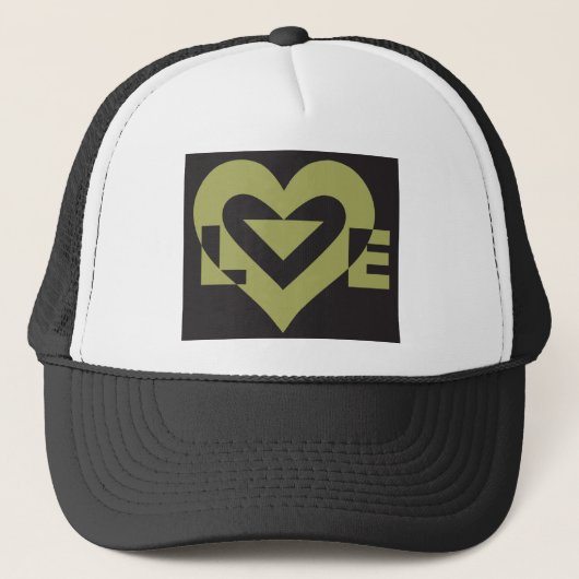 Love Sage Green on Black Trucker Pet (Voorkant)