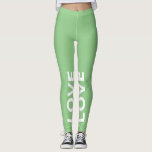 Love Sage Monochrome Classic Text Leggings<br><div class="desc">met jouw tekst. Schrijf alsjeblieft in PETTEN.</div>