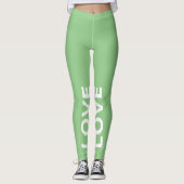 Love Sage Monochrome Classic Text Leggings (Voorkant)
